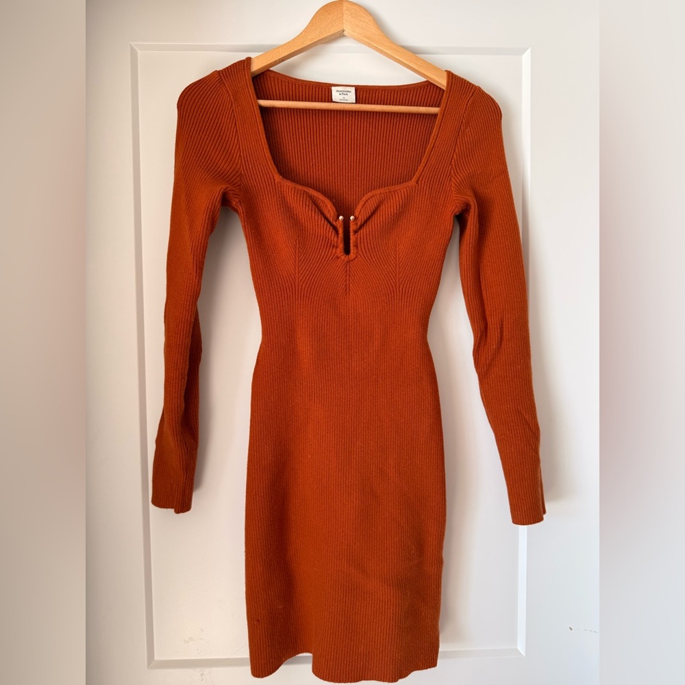 Abercrombie & Fitch Rust Long Sleeve Dress